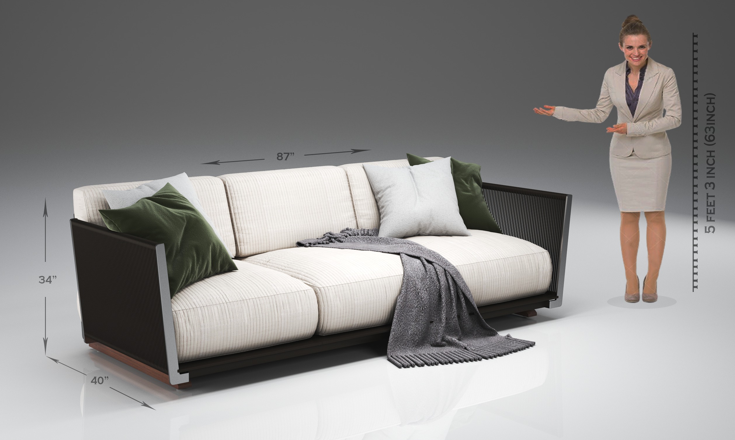 Back Highland Sofa - Image 4